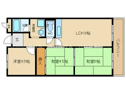 ヴィラフォンテーヌ(3LDK/1階)の間取り写真