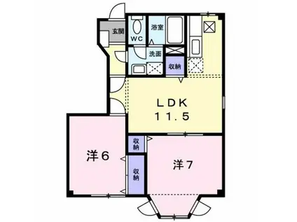 シャルマン・ヴィラ(2LDK/1階)の間取り写真