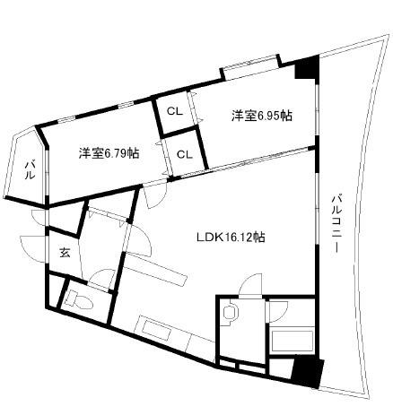 BRIS中井(2LDK/8階)の間取り写真