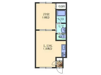 NEXTII(1LDK/1階)の間取り写真