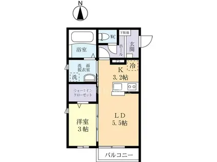 エクシリア(1LDK/1階)の間取り写真