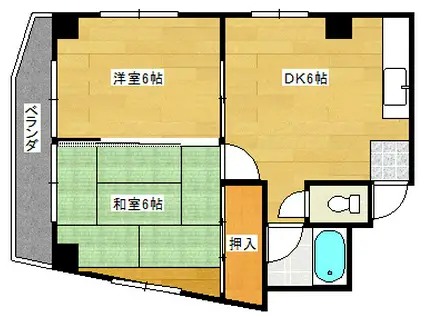 はいしげビル(2DK/3階)の間取り写真