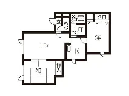 ローマンヒルハイツB(2LDK/2階)の間取り写真