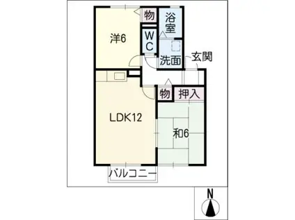 スマイル明正PARTII(2LDK/2階)の間取り写真