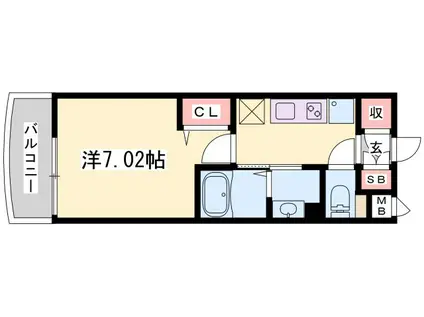 LUXE姫路(1K/10階)の間取り写真