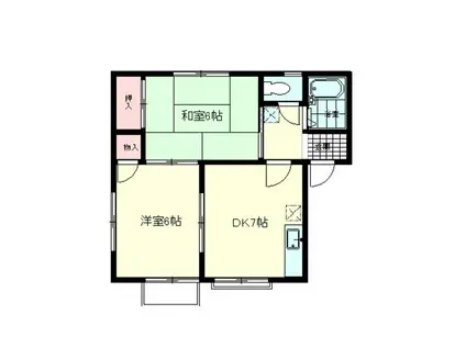 リーフガーデン(2DK/2階)の間取り写真