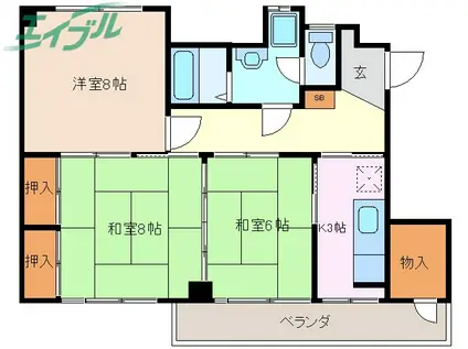 レスピラーレ曙(3K/2階)の間取り写真