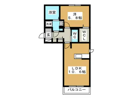 ESTATE(1LDK/3階)の間取り写真