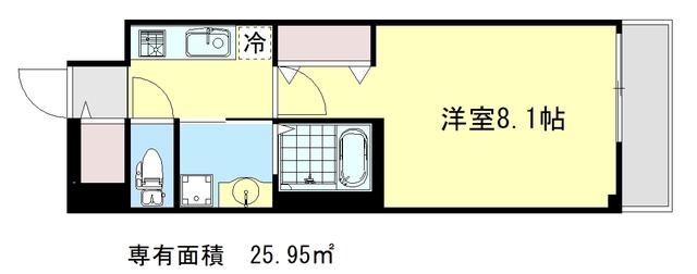 ベラジオ雅び京都洛北ガーデン(1K/5階)の間取り写真