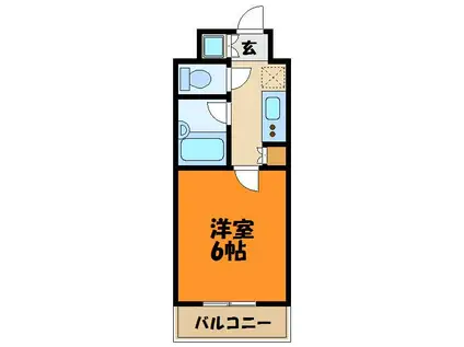 ルーブル二子多摩川(1K/6階)の間取り写真