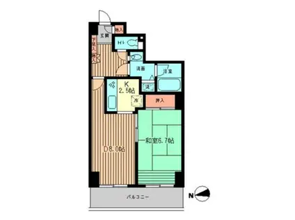 リーデンスタワー(1LDK/5階)の間取り写真