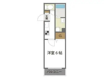 ロータリーマンション鴻池倶楽部(1K/3階)の間取り写真