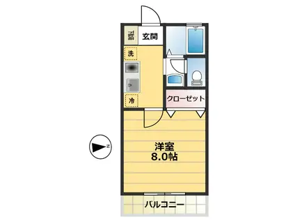 リラ花小金井イースト(1K/2階)の間取り写真