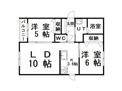 レイモンド(2LDK/2階)の間取り写真