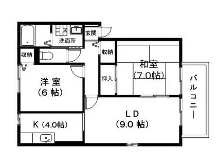 リリックスブルー A棟(2LDK/1階)の間取り写真