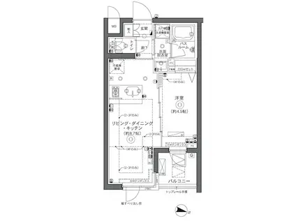 ZOOM中野坂上(1LDK/3階)の間取り写真