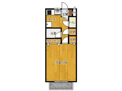 ヴィラ富田C(1K/2階)の間取り写真