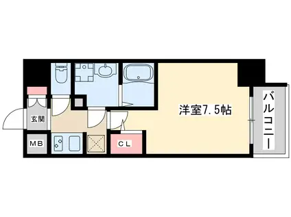 コンフォリア・リヴ新大阪ウエスト(1K/10階)の間取り写真