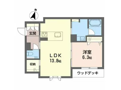 ラ メゾン クレール(1LDK/1階)の間取り写真