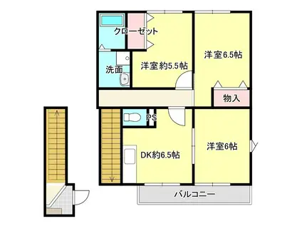 カスティージョ(3DK/2階)の間取り写真