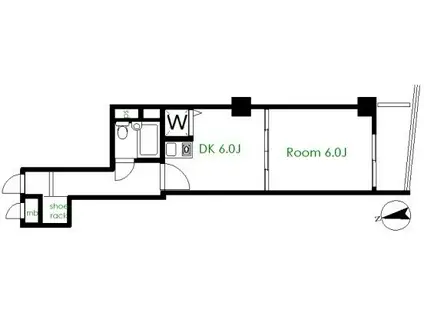 朝日プラザ北新宿(1DK/3階)の間取り写真