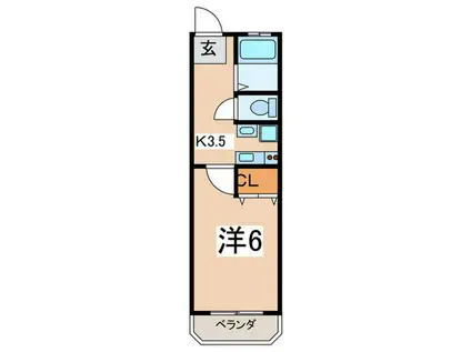 ガーデン山マンション(ワンルーム/3階)の間取り写真