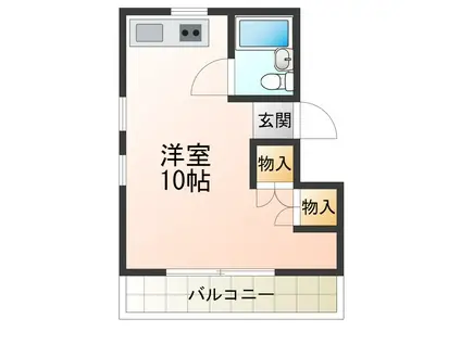 半田コーポ(ワンルーム/4階)の間取り写真