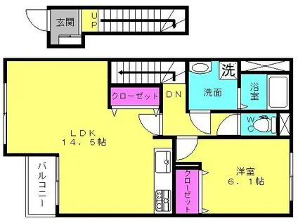 ラピスライフ(1LDK/2階)の間取り写真