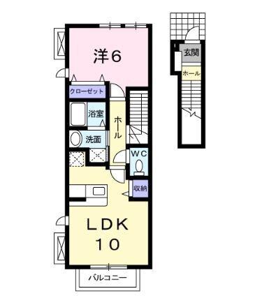 ベル アンジュ(1LDK/2階)の間取り写真