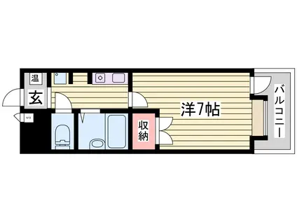 マンション望 伊川谷(1K/6階)の間取り写真