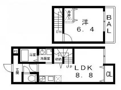 アクイラ(1LDK/1階)の間取り写真