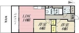 ハイツ南(2LDK/5階)の間取り写真
