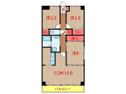 アクトヒルズ八千代II(3LDK/7階)の間取り写真
