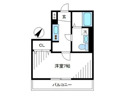 パルフレックス野方(1K/3階)の間取り写真