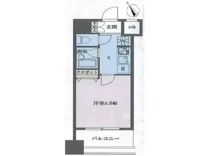 エターニ納(1K/1階)の間取り写真