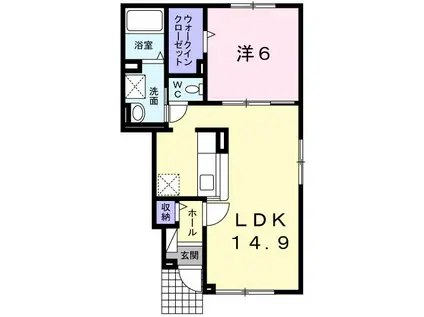大町ハウス(1LDK/1階)の間取り写真