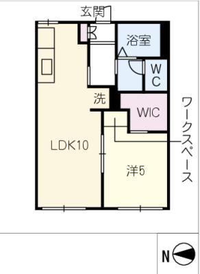 ファミールK(1LDK/1階)の間取り写真