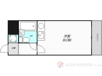 ミフネセントラルベア東三国(ワンルーム/5階)の間取り写真