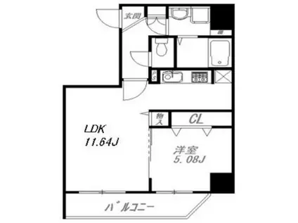 パイン ウェルズ(1LDK/7階)の間取り写真