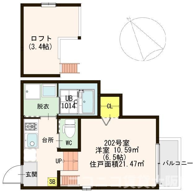 フェアレディ(1K/2階)の間取り写真