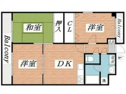 オーシャンビュー江井島(3LDK/3階)の間取り写真