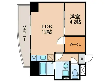 BMG RESIDENCE(1LDK/9階)の間取り写真