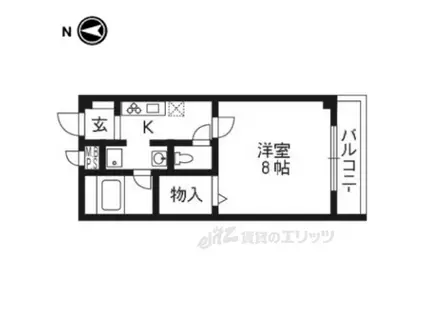 アネックス桂(1K/2階)の間取り写真