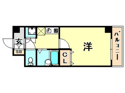 シャトラン弓木5番館(1K/2階)の間取り写真