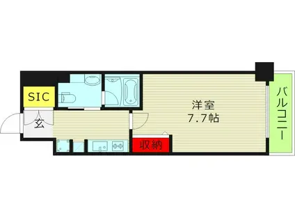 URBANLINK森小路駅前 旧ルネフラッツ(1K/1階)の間取り写真