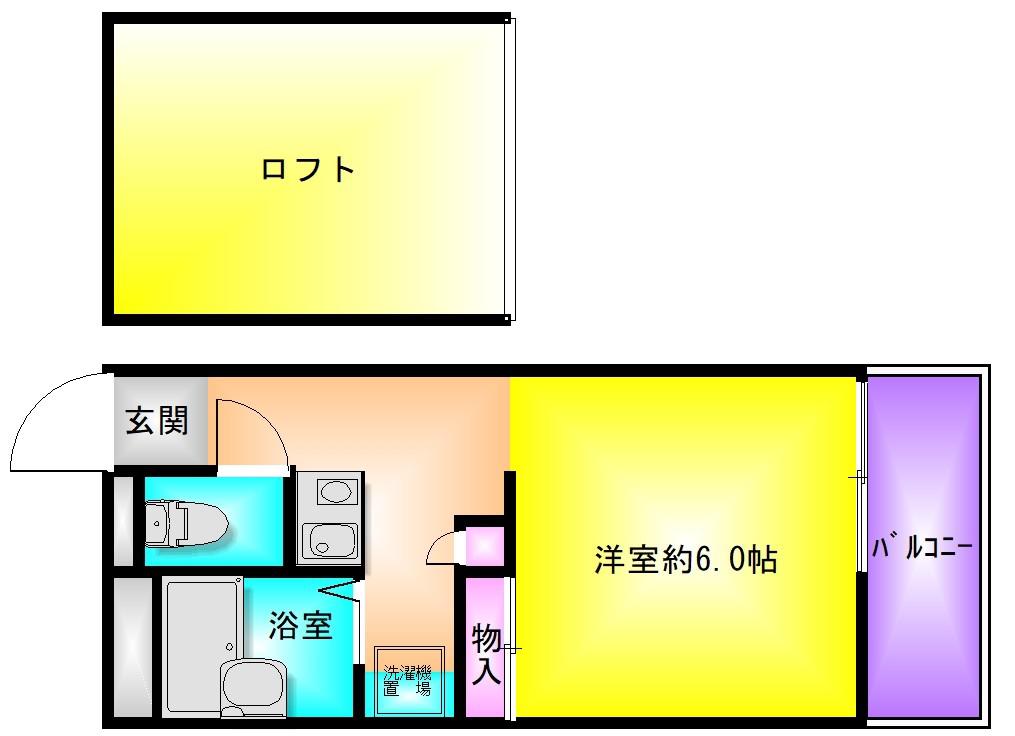ドリームIII(1K/2階)の間取り写真