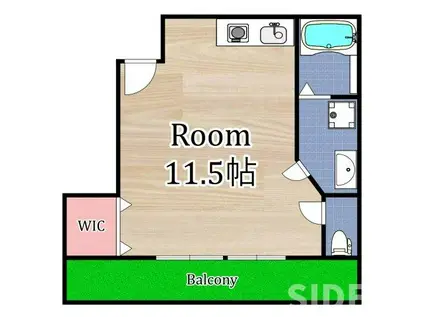 謙徳ビル(ワンルーム/2階)の間取り写真