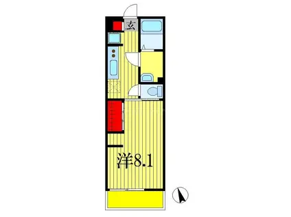 リブリ・LA FORESTA(1K/2階)の間取り写真