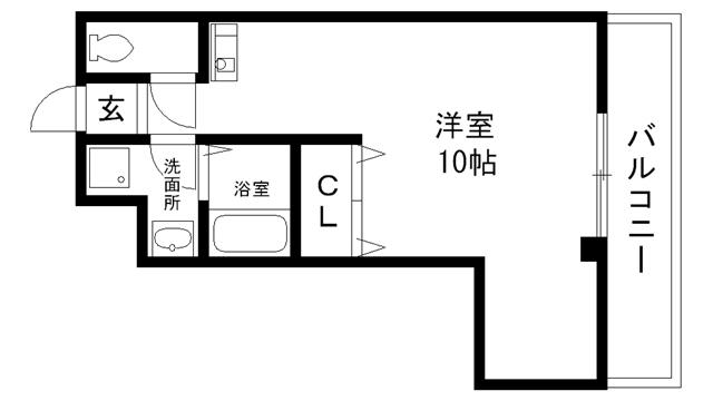 ハイヒル愛宕山(ワンルーム/1階)の間取り写真