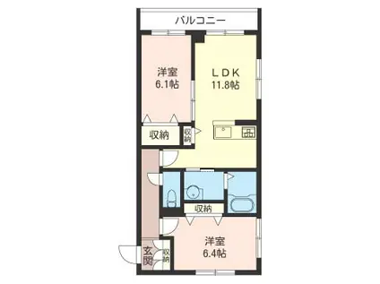 エル海神(2LDK/2階)の間取り写真